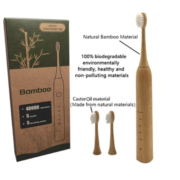 Biodegradable Electric Toothbrush Sustainable Bamboo